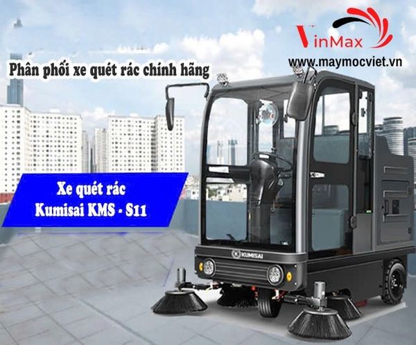 Xe quét rác ngồi lái công nghiệp Kumisai KMS-S11