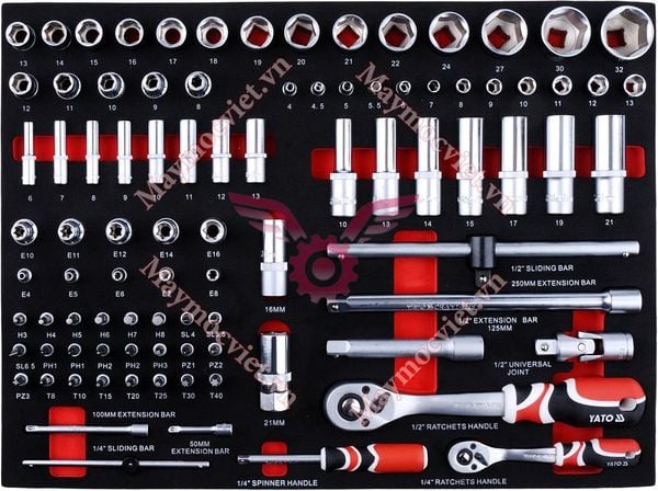 Tủ đồ nghề sửa chữa cao cấp 7 ngăn 211 chi tiết Yato YT-55290