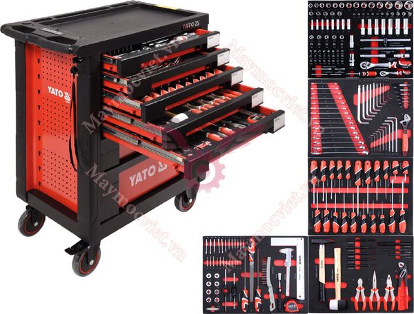 Tủ đồ nghề sửa chữa cao cấp 7 ngăn 211 chi tiết Yato YT-55290