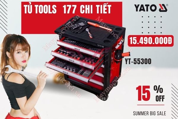 Tủ đồ nghề sửa chữa cao cấp 6 ngăn 177 chi tiết YT-55300