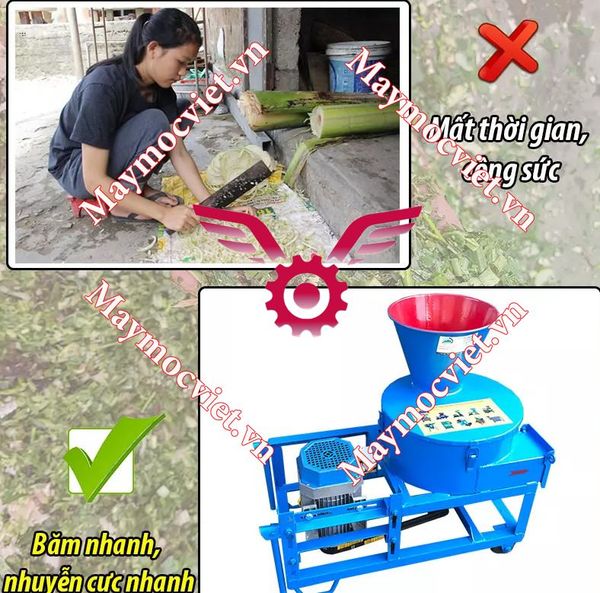 Máy băm chuối nguyên cây có bánh xe di chuyển VM BC03X