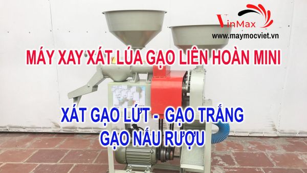 Máy xát gạo liên hoàn mini : xát lứt, xát trắng Vinmax VMLH90
