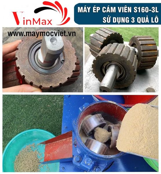 Máy ép cám viên Vinmax S160-3L hộp tủ điện