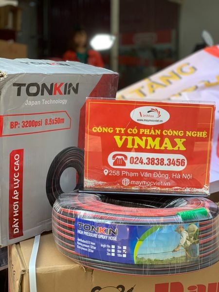 Dây hơi áp lực cao sọc đen đỏ Tonkin 8.5mm 50m