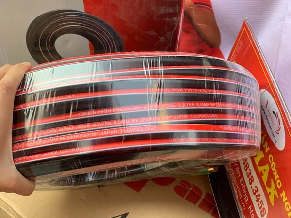 Dây hơi áp lực cao sọc đen đỏ Tonkin 8.5mm 50m