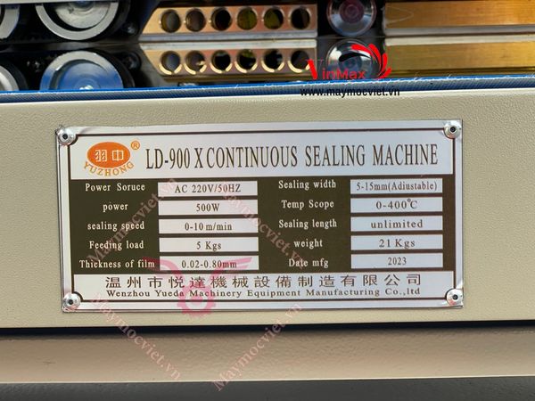 Máy hàn miệng túi liên tục nằm ngang  Vinmax LD900X