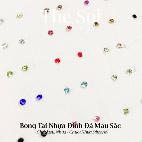  Bông Tai Nhựa Màu Sắc 