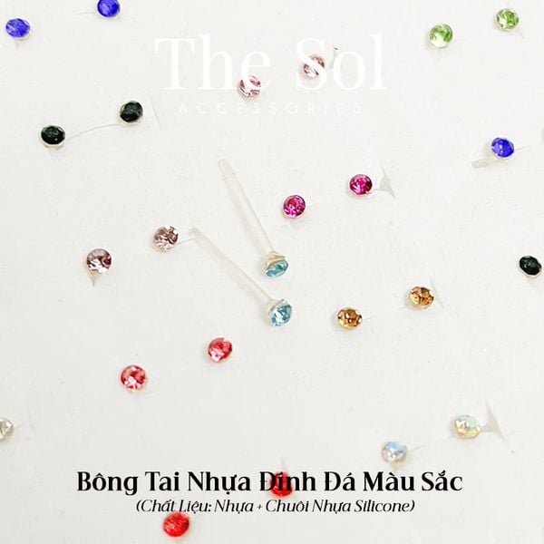  Bông Tai Nhựa Màu Sắc 