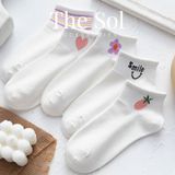  Tất Hàn Quốc Cổ Ngắn - Bông Hoa 