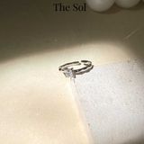  Nhẫn Bạc Simple Square Diamond 