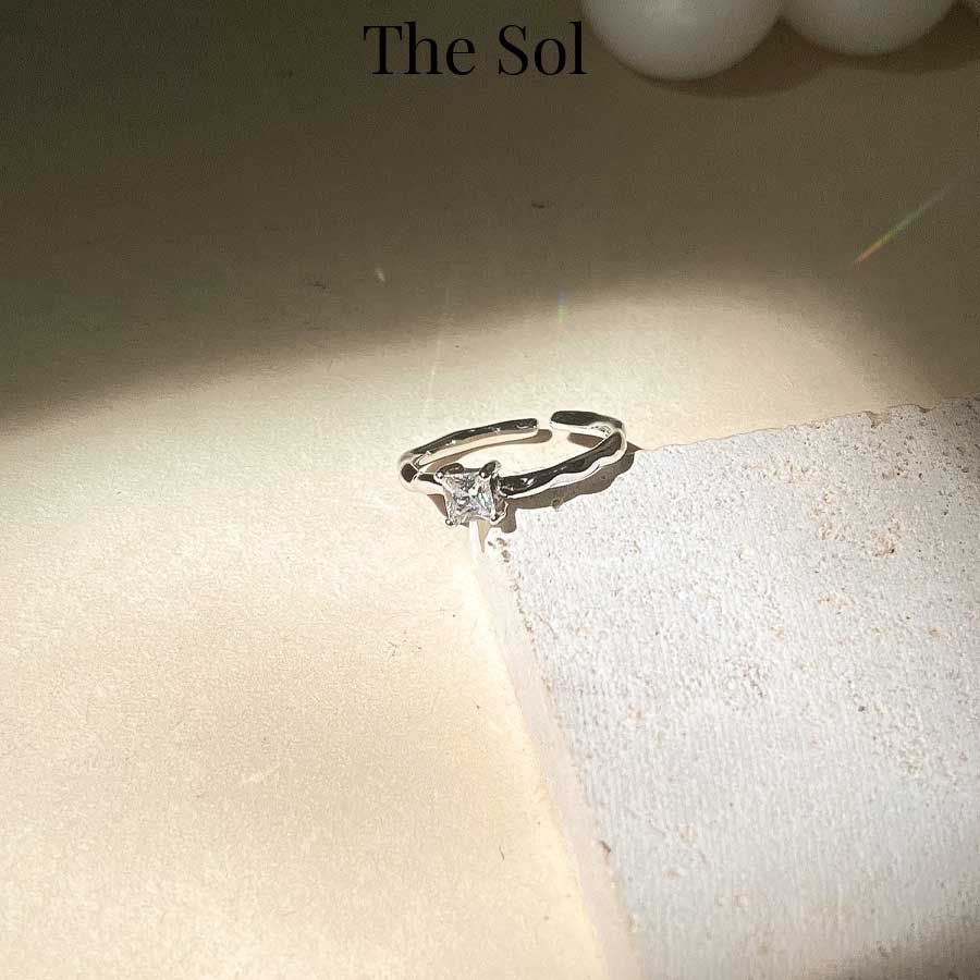  Nhẫn Bạc Simple Square Diamond 
