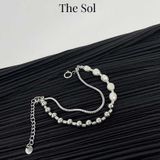  Lắc Tay Titan Unisex Double Chain&Pearls - Mẫu 35 