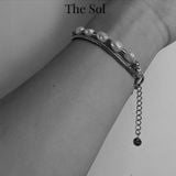  Lắc Tay Titan Unisex Double Chain&Pearls - Mẫu 35 