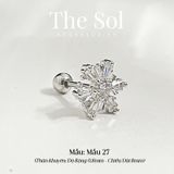  Khuyên Tai Thép Xi Mạ Snowflakes - Mẫu 27 