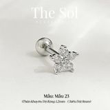  Khuyên Tai Thép Xi Mạ Unisex Mini Dia Flower - Mẫu 23 