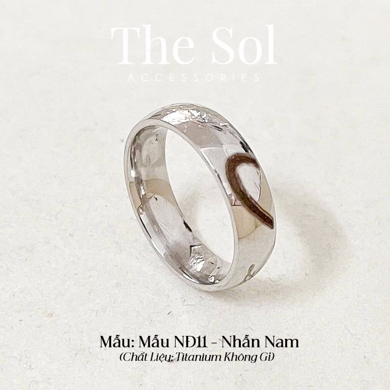  Nhẫn Titan Couple Half Heart - Mẫu NĐ11 