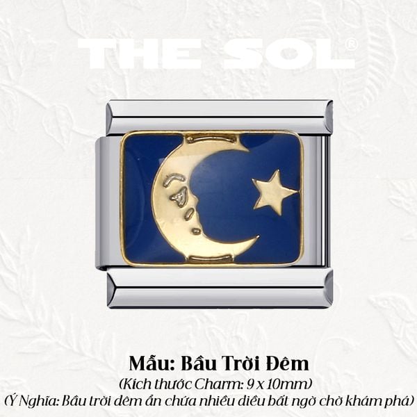  Charm Titan Italian Bracelet - Navy & Black Charm 