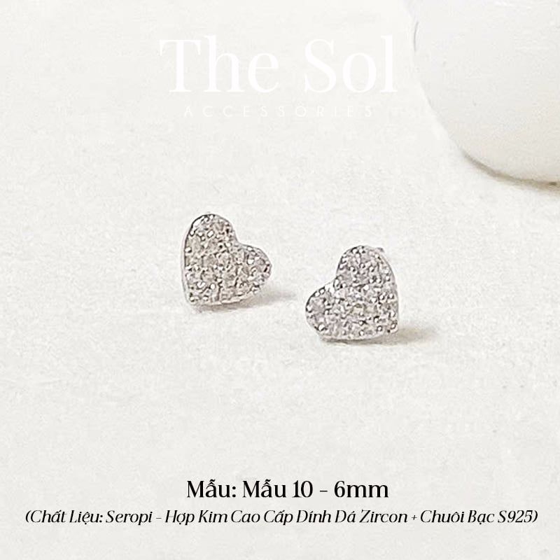  Bông Tai Seropi Diamond Heart - Mẫu 10 