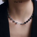  Dây Chuyền Titan Unisex Black Pearl - Mẫu 24 