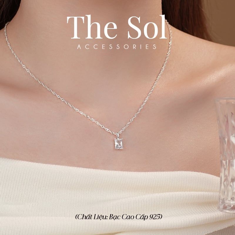  Dây Chuyền Bạc Emeral Diamond 