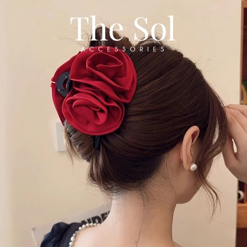  Kẹp Gắp Hàn Quốc Satin Flower 