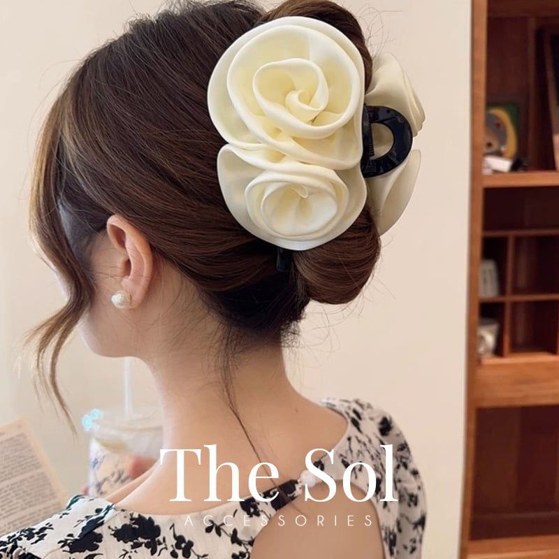  Kẹp Gắp Hàn Quốc Satin Flower 