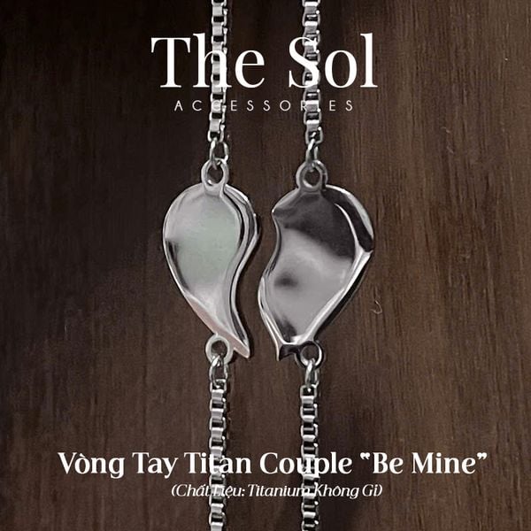  Lắc Tay Titan Couple Silver Heart 
