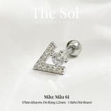  Khuyên Tai Thép Xi Mạ Diamond On V - Mẫu 61 