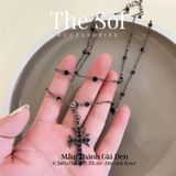  Dây Chuyền Double Layers Black Cross 