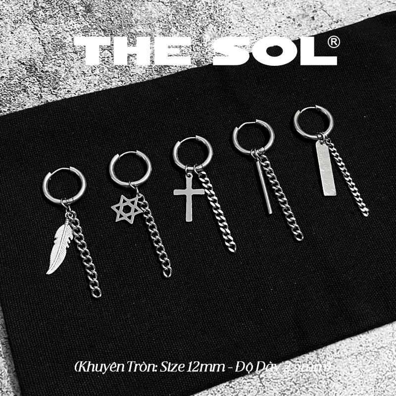  Khuyên Tai Titan Unisex 1 Line 1 Chain - Mẫu T27 