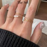  Nhẫn Titan Freshwater Pearls 