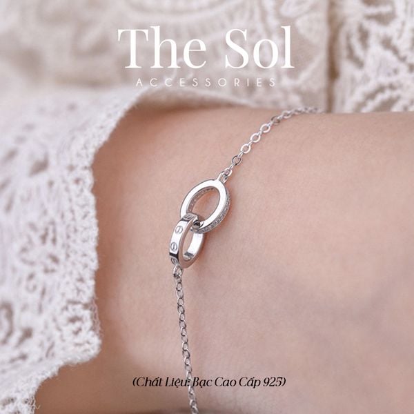  Lắc Tay Bạc Double Circles 
