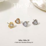  Bông Tai Titan Mini Diamond Heart - Mẫu 20 