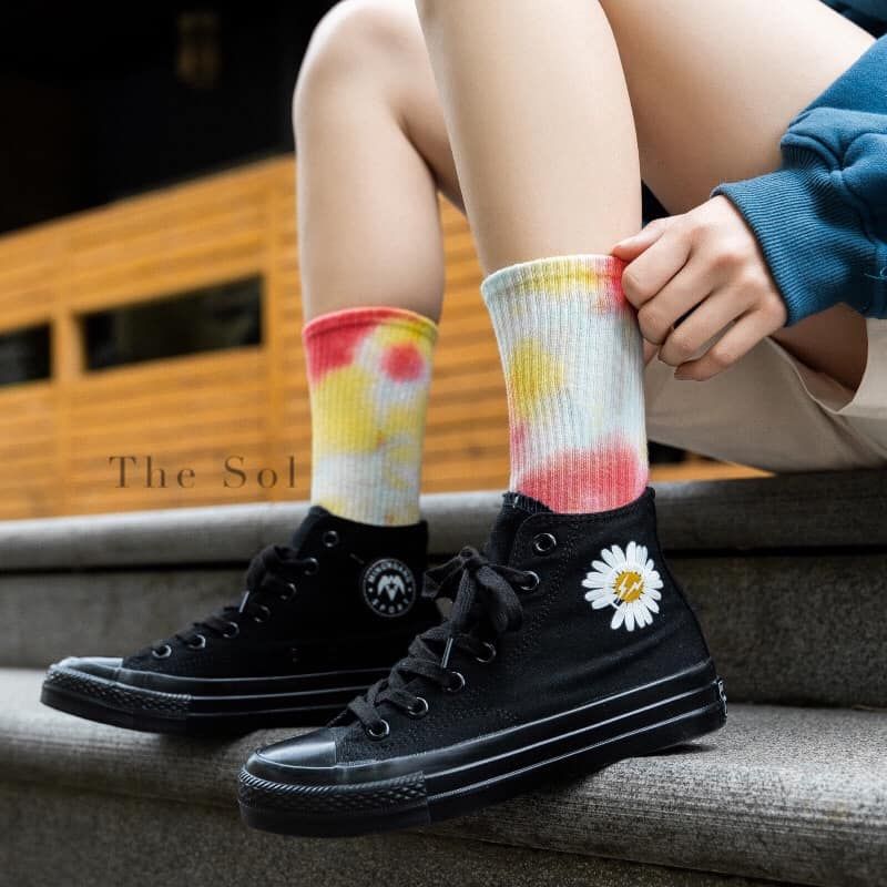 Tất Hàn Quốc Loang Màu Cổ Cao – The Sol