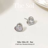  Bông Tai Titan Mini Diamond Heart - Mẫu 20 