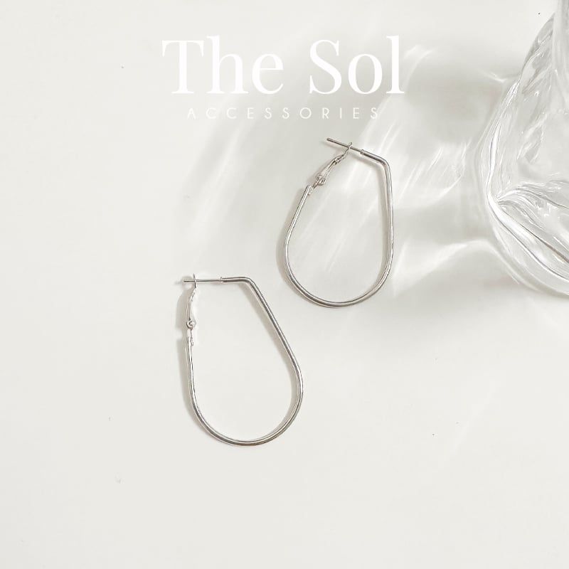  Bông Tai Hàn Quốc Oval Hoops 