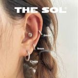  Khuyên Tai Thép Xi Mạ Khuyên Tròn Đính Đá 1.8mm - Mẫu 170 