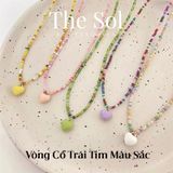  Vòng Cổ Hạt Cườm Trái Tim Sắc Màu 