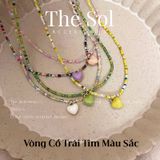  Vòng Cổ Hạt Cườm Trái Tim Sắc Màu 