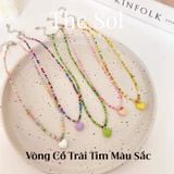 Vòng Cổ Hạt Cườm Trái Tim Sắc Màu 