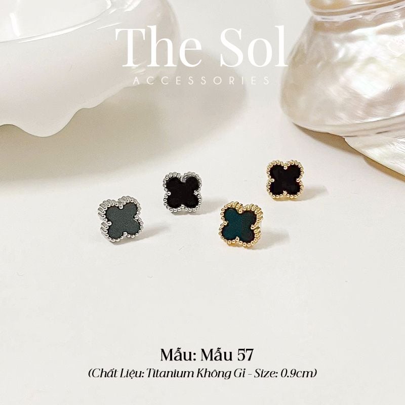  Bông Tai Titan Black Lou 0.9cm - Mẫu 57 