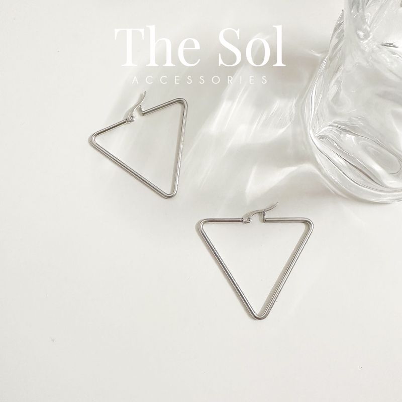  Bông Tai Hàn Quốc Triangle Hoops 