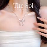  Dây Chuyền Hàn Quốc Trendy Bow - Dây Bạc 