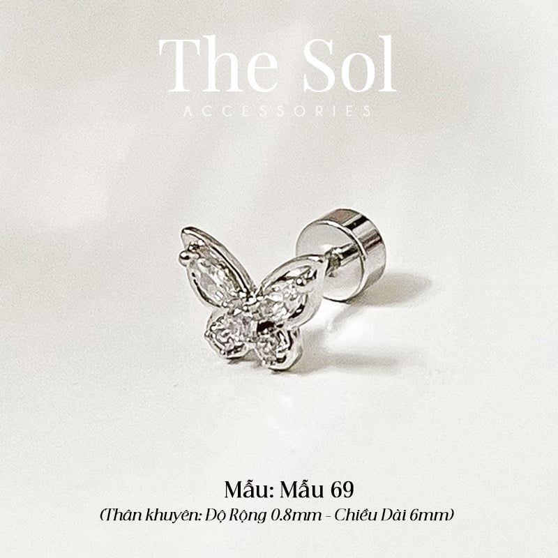  Khuyên Tai Thép Xi Mạ The Butterfly - Mẫu 69 