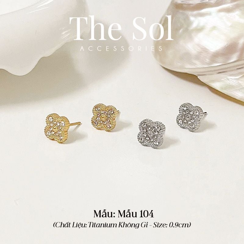  Bông Tai Titan Dia Lou 0.9cm - Mẫu 104 