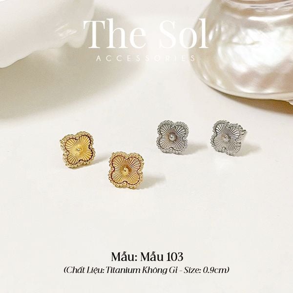  Bông Tai Titan Blossom Lou 0.9cm - Mẫu 103 