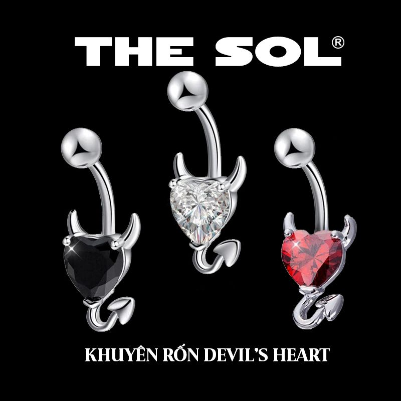  Khuyên Rốn Titan Unisex Devil's Heart 