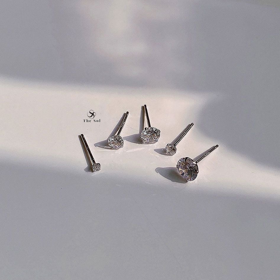  Bông Tai Bạc Basic Ngọc 