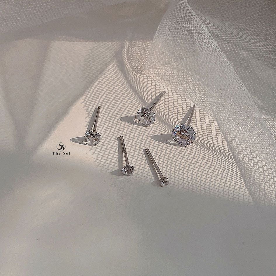  Bông Tai Bạc Basic Ngọc 