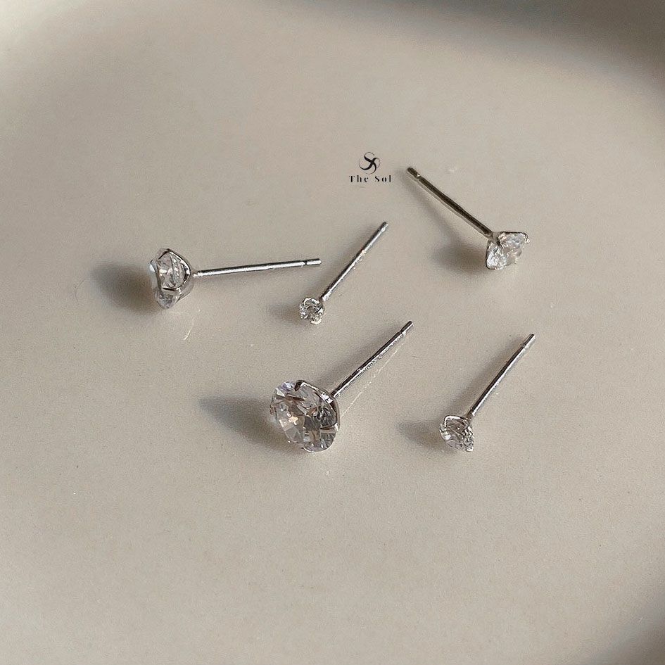  Bông Tai Bạc Basic Ngọc 